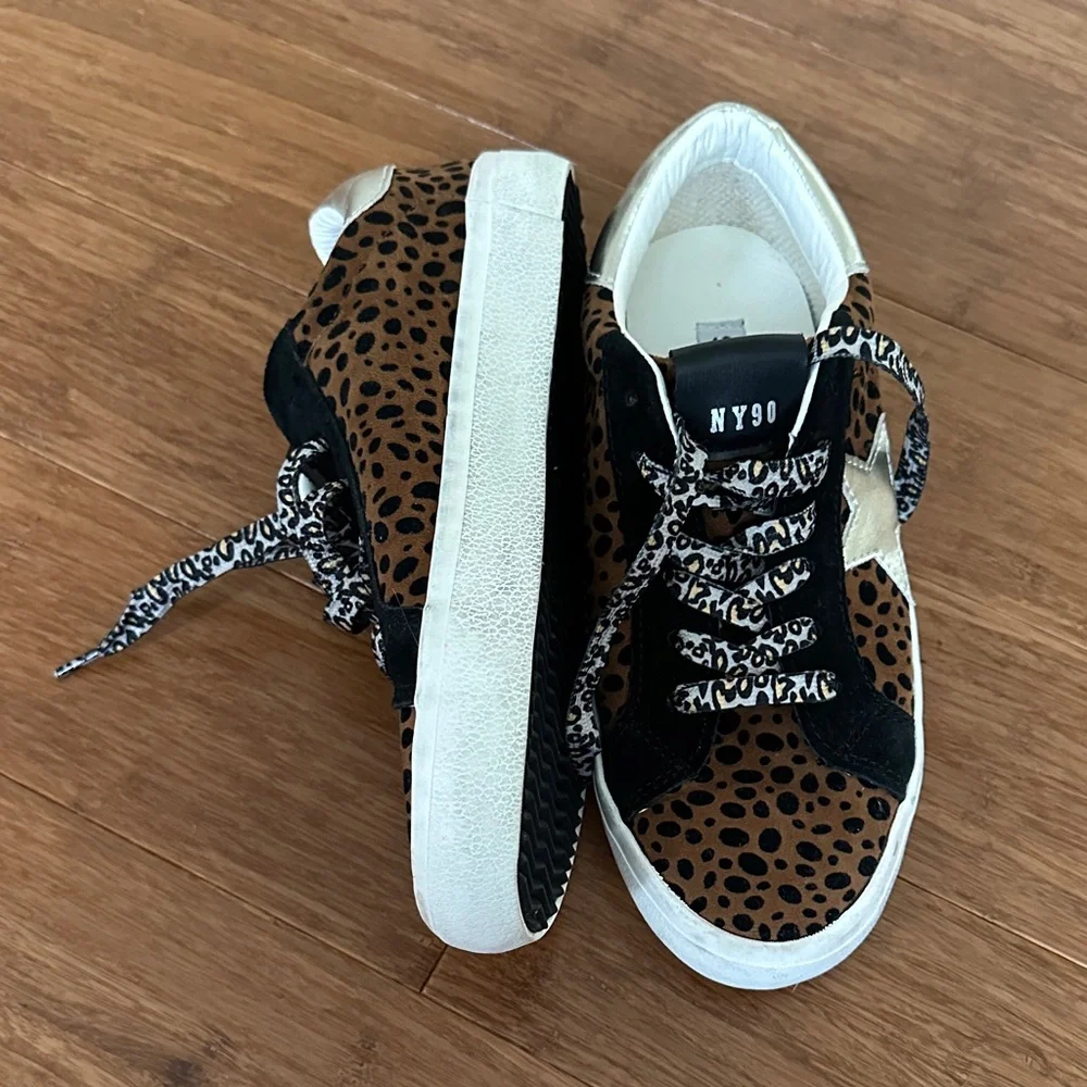 Steve Madden Leopard Print Star Sneakers - Brown/Black/Gold